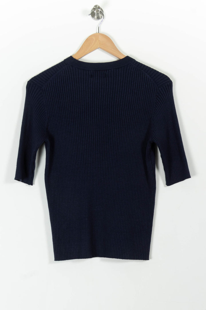 Pull Côtelé Bleu - Taille XL/42 de la marque Galeries Lafayette | PARAD98984 - Vendu par Paradigme - Image 4