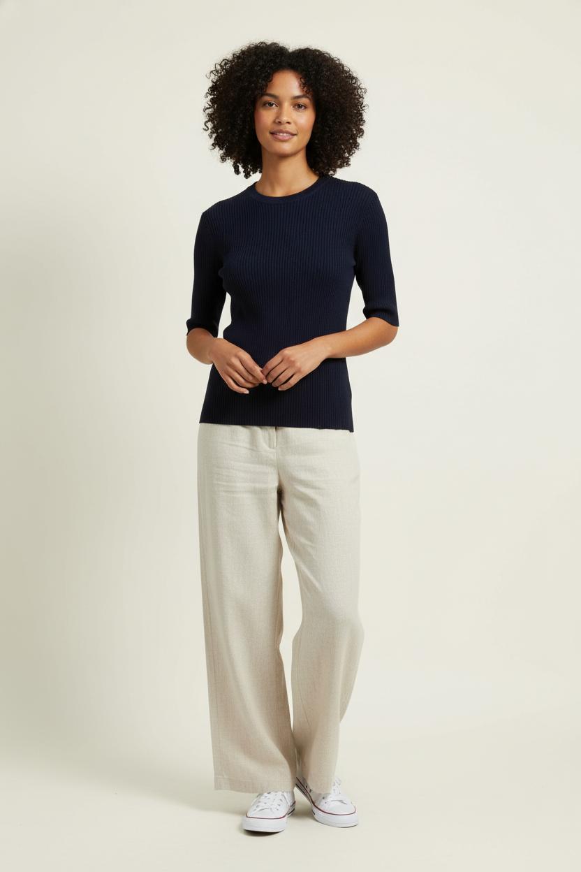 Pull Côtelé Bleu - Taille XL/42 de la marque Galeries Lafayette | PARAD98984 - Vendu par Paradigme - Image 1
