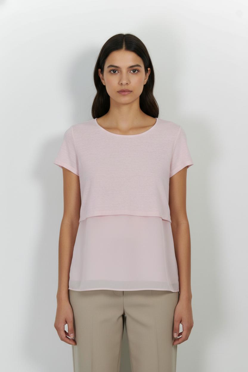 Tee-shirt Rose - Taille M/38 de la marque Sandro | PARAD98989 - Vendu par Paradigme - Image 1