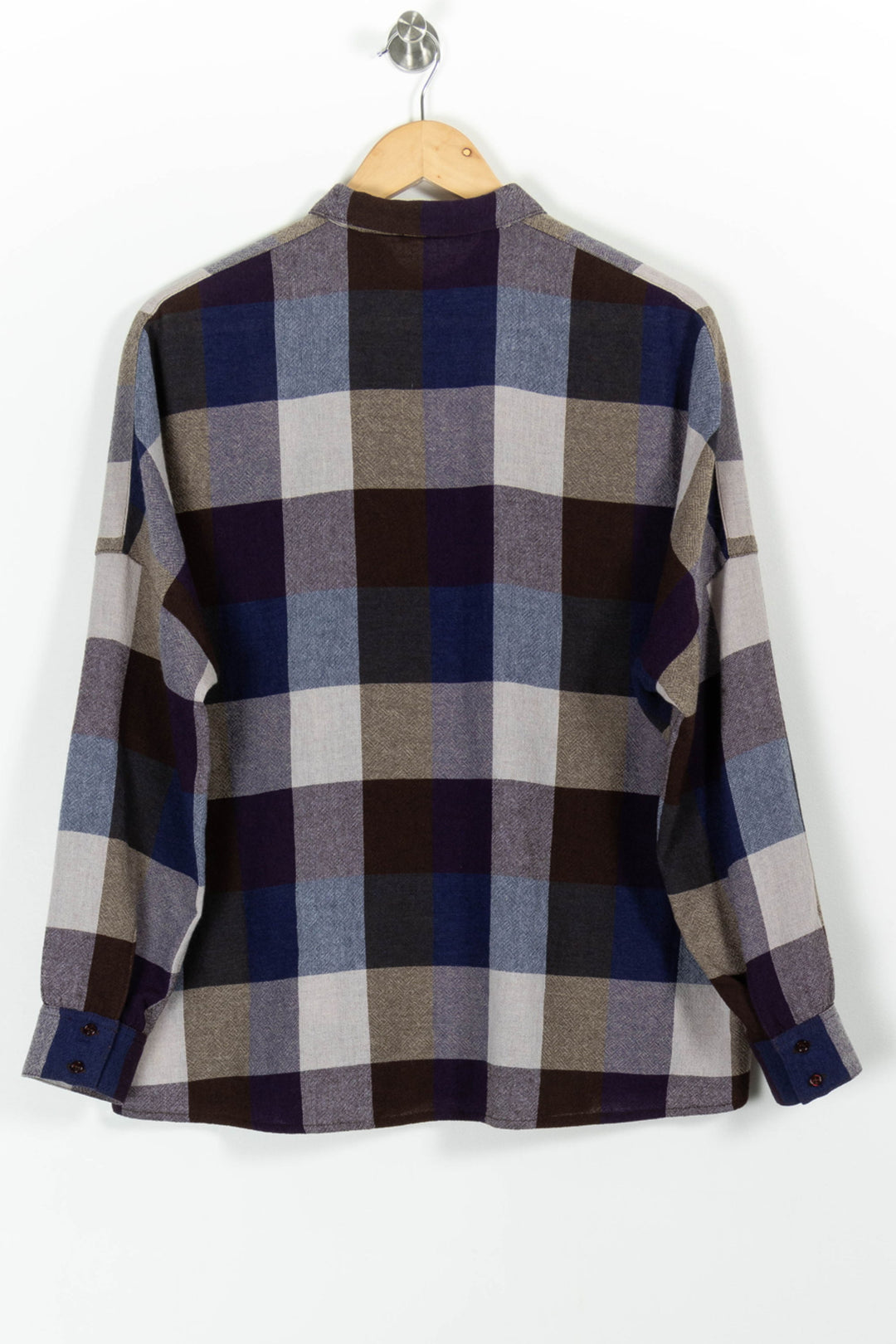 Chemise à Carreaux Bleu et Marron - Taille M/38 de la marque Sessùn | PARAD99002 - Vendu par Paradigme - Image 4