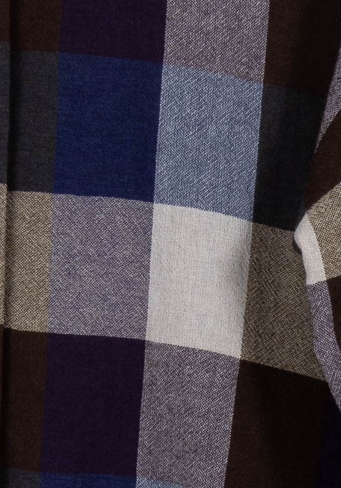 Chemise à Carreaux Bleu et Marron - Taille M/38 de la marque Sessùn | PARAD99002 - Vendu par Paradigme - Image 3