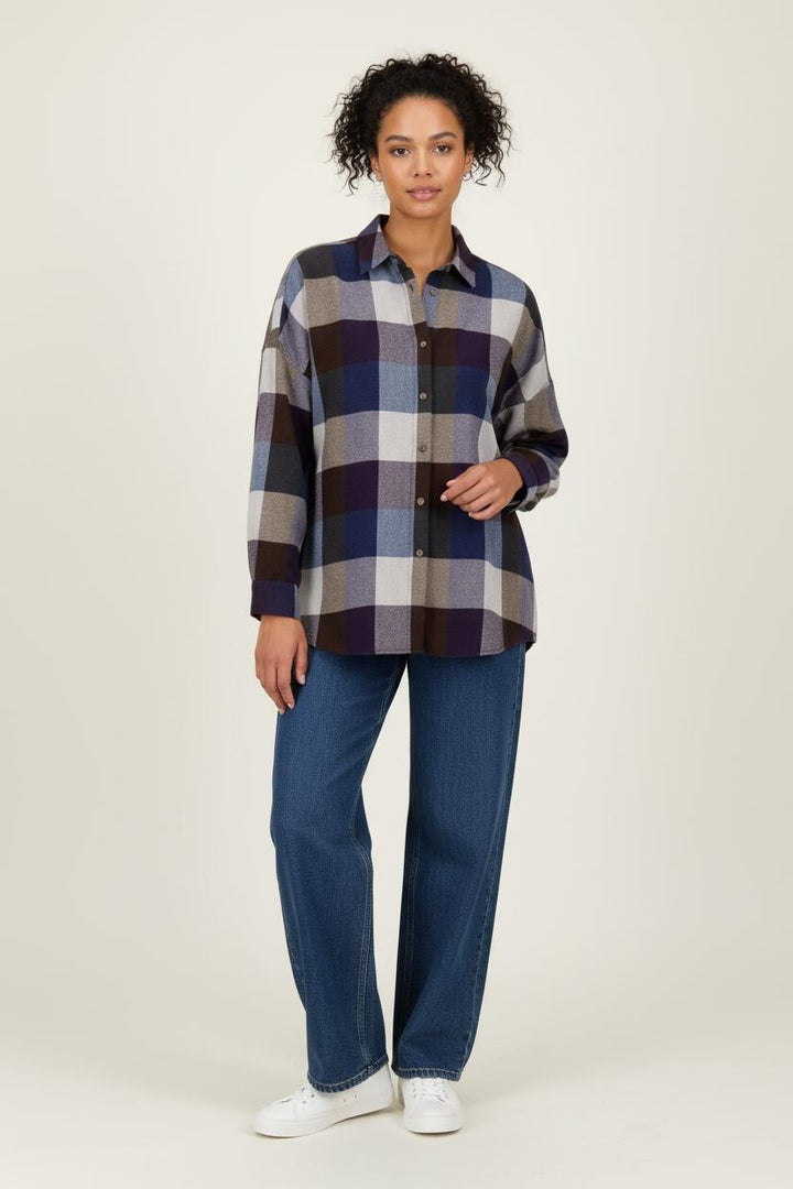 Chemise à Carreaux Bleu et Marron - Taille M/38 de la marque Sessùn | PARAD99002 - Vendu par Paradigme - Image 1