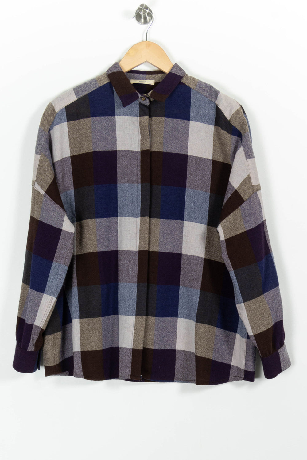 Chemise à Carreaux Bleu et Marron - Taille M/38 de la marque Sessùn | PARAD99002 - Vendu par Paradigme - Image 2