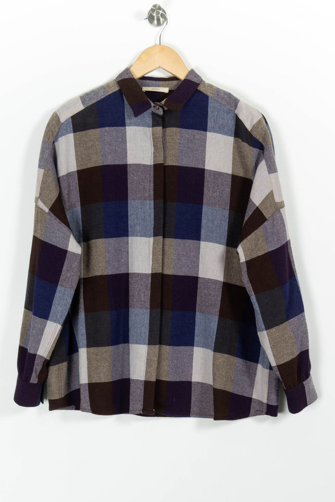 Chemise à Carreaux Bleu et Marron - Taille M/38 de la marque Sessùn | PARAD99002 - Vendu par Paradigme - Image 2