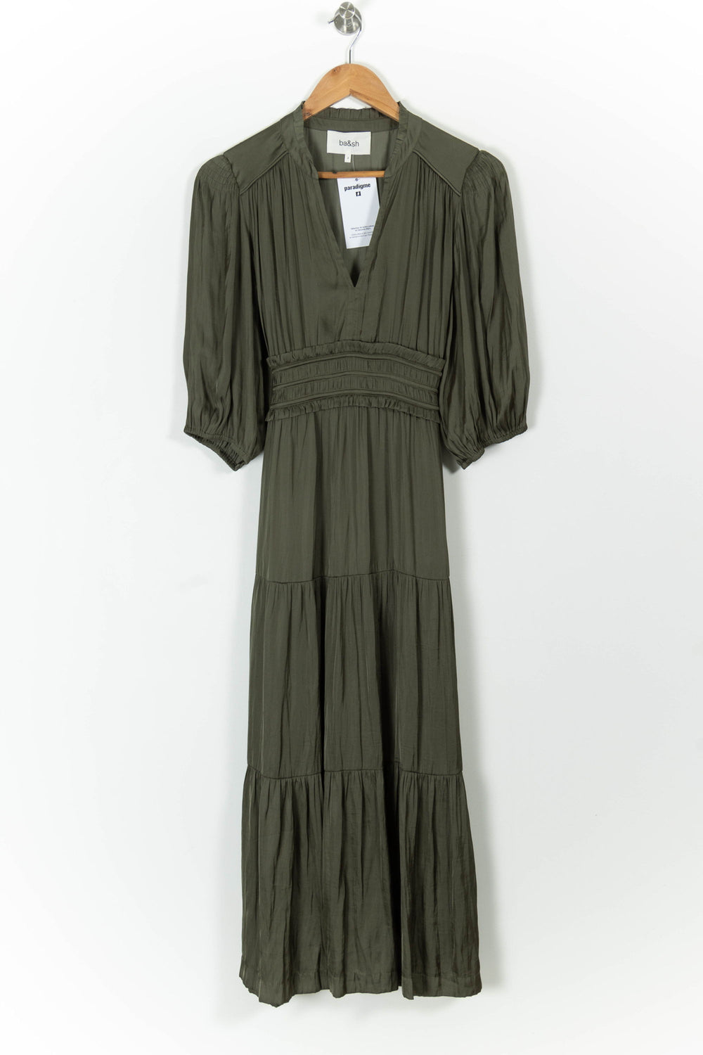 Robe Midi Verte - Taille L/40 de la marque ba&sh | PARAD99010 - Vendu par Paradigme - Image 2