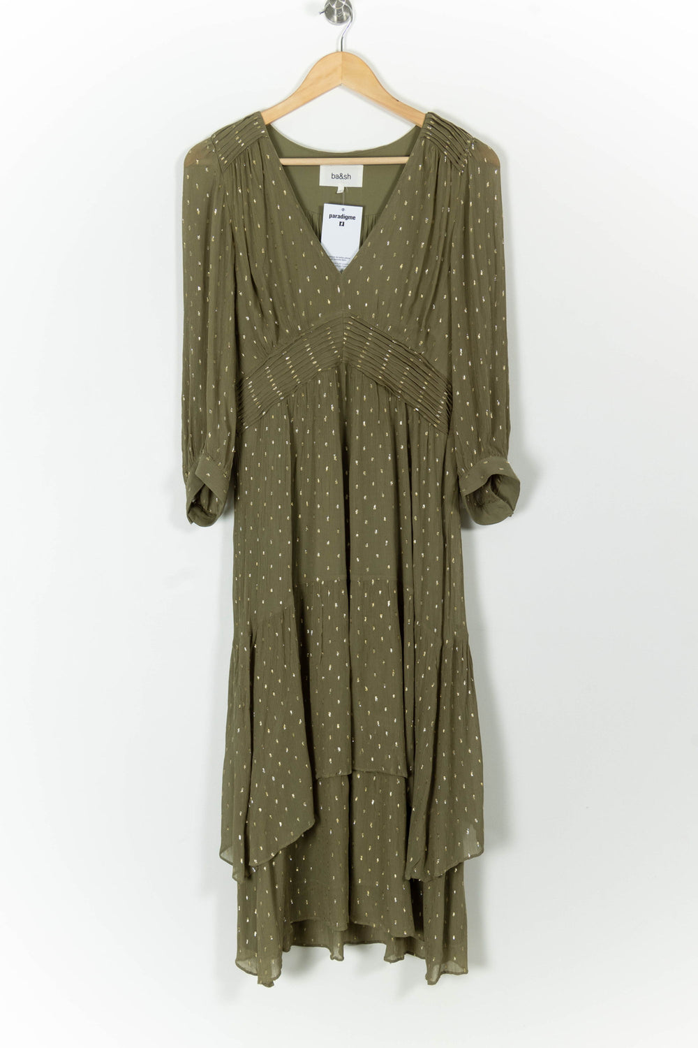 Robe Midi Verte - Taille L/40 de la marque ba&sh | PARAD99011 - Vendu par Paradigme - Image 2