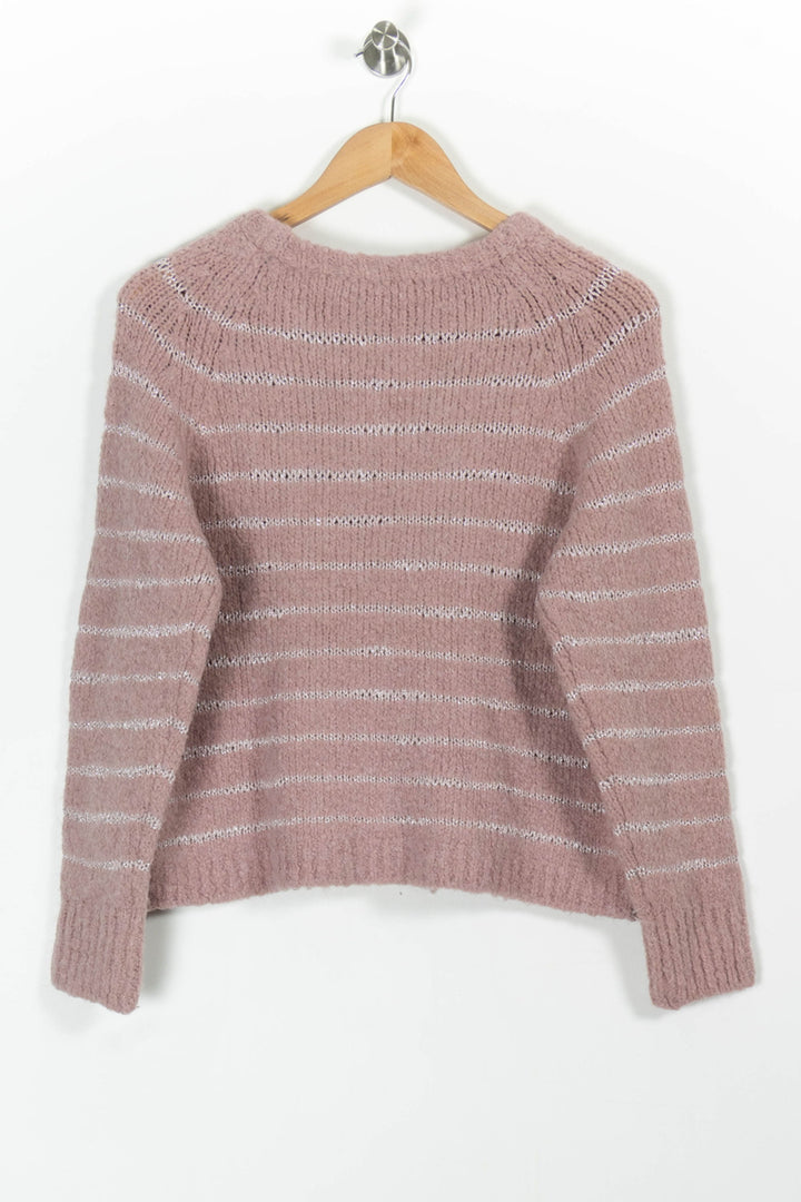 Pull Rayé Rose et Blanc - Taille S/36 de la marque La Fée Maraboutée | PARAD99032 - Vendu par Paradigme - Image 4