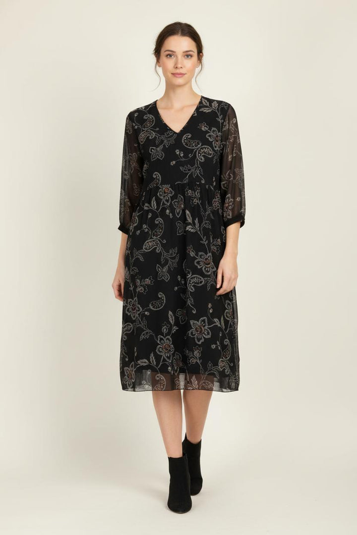 Robe Noire et Grise - Taille L/40 de la marque La Fée Maraboutée | PARAD99037 - Vendu par Paradigme - Image 1