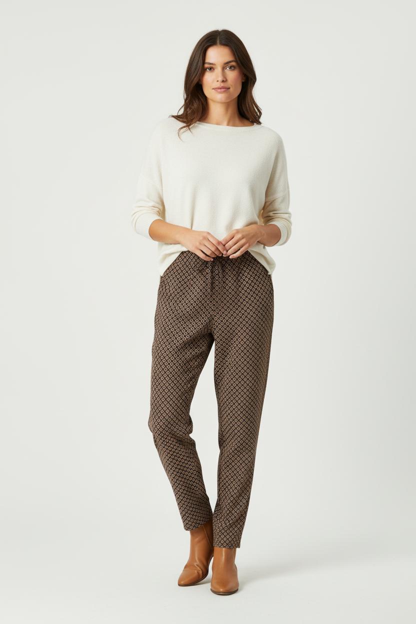 Pantalon Imprimé Marron et Noir - Taille M/38 de la marque La Fée Maraboutée | PARAD99039 - Vendu par Paradigme - Image 1