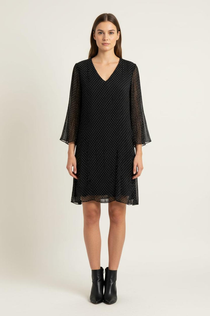Robe Noire à Pois Blancs - Taille M/38 de la marque La Fée Maraboutée | PARAD99041 - Vendu par Paradigme - Image 1