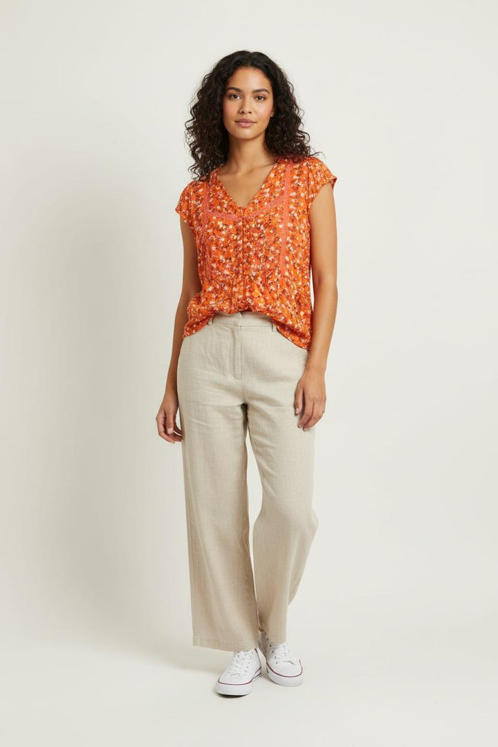 Blouse Orange et Blanche - Taille M/38 de la marque Maison 123 | PARAD99073 - Vendu par Paradigme - Image 1