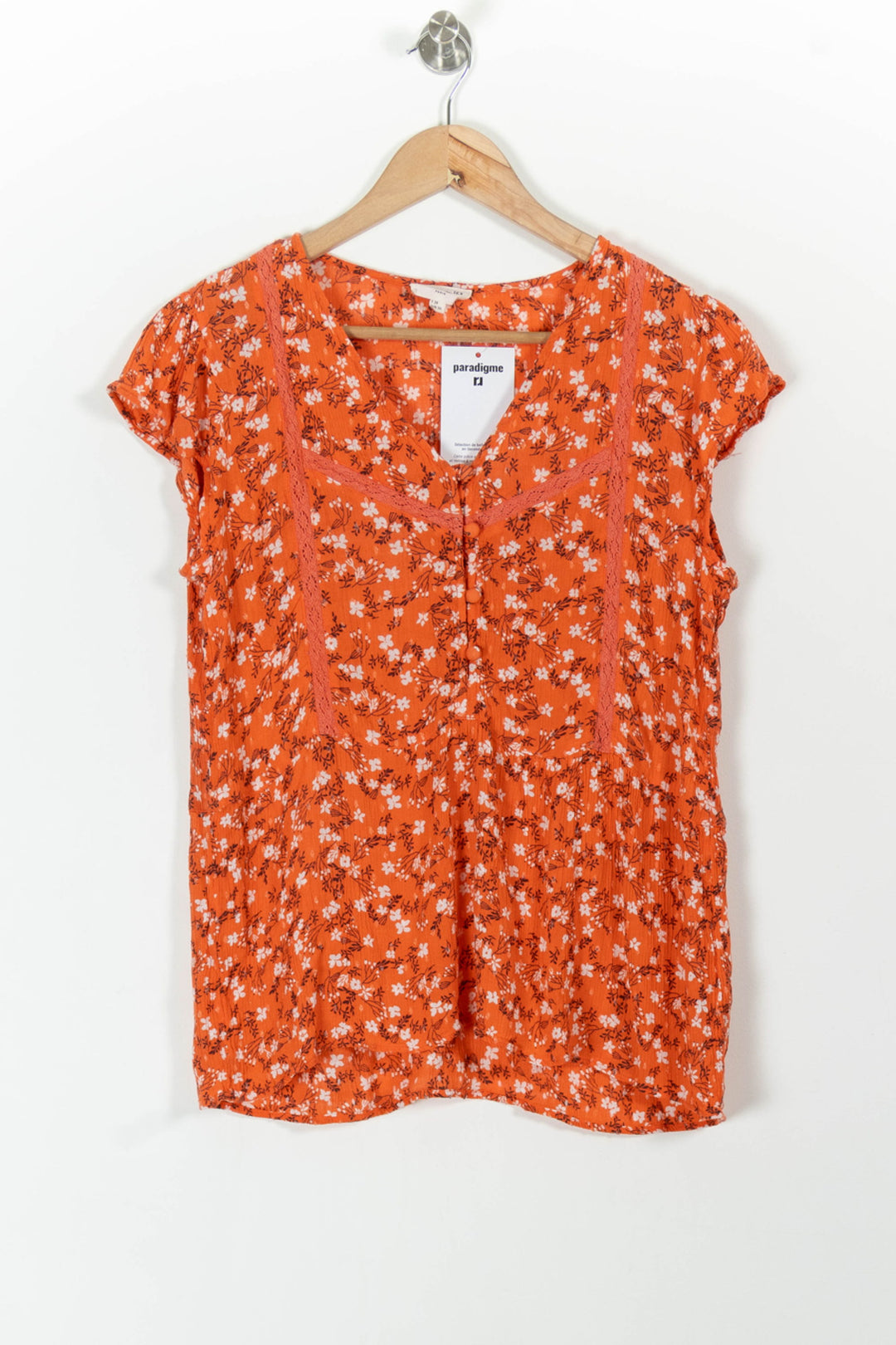 Blouse Orange et Blanche - Taille M/38 de la marque Maison 123 | PARAD99073 - Vendu par Paradigme - Image 2