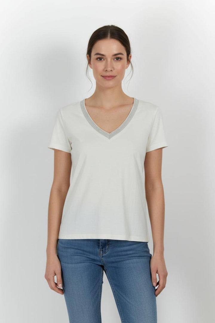 Tee-shirt Blanc et Gris - Taille S/36 de la marque IKKS | PARAD99076 - Vendu par Paradigme - Image 1