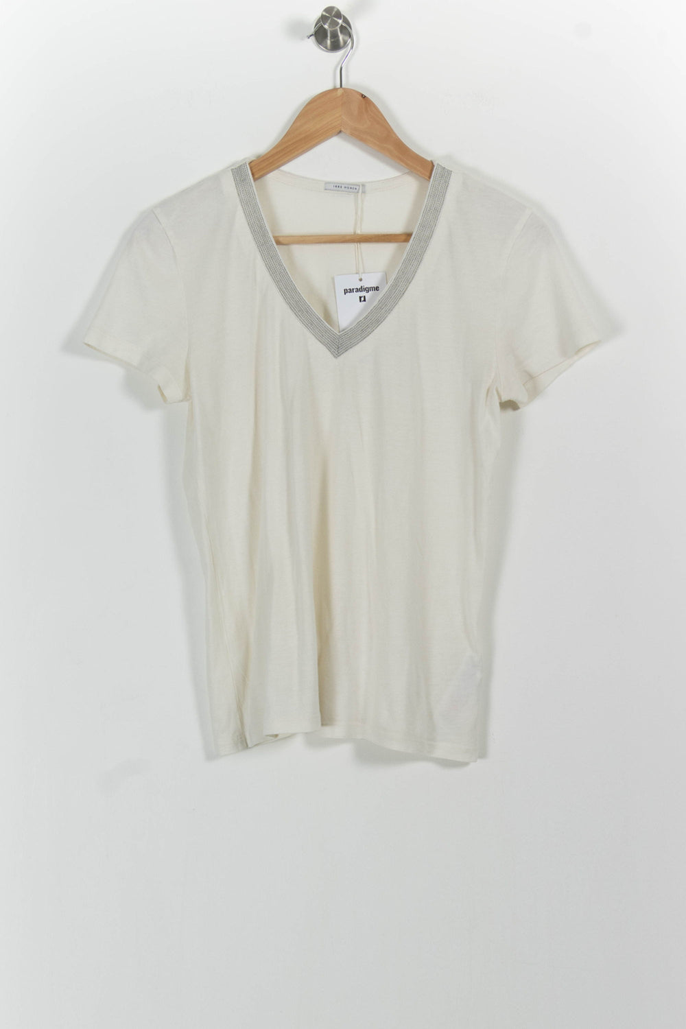 Tee-shirt Blanc et Gris - Taille S/36 de la marque IKKS | PARAD99076 - Vendu par Paradigme - Image 2
