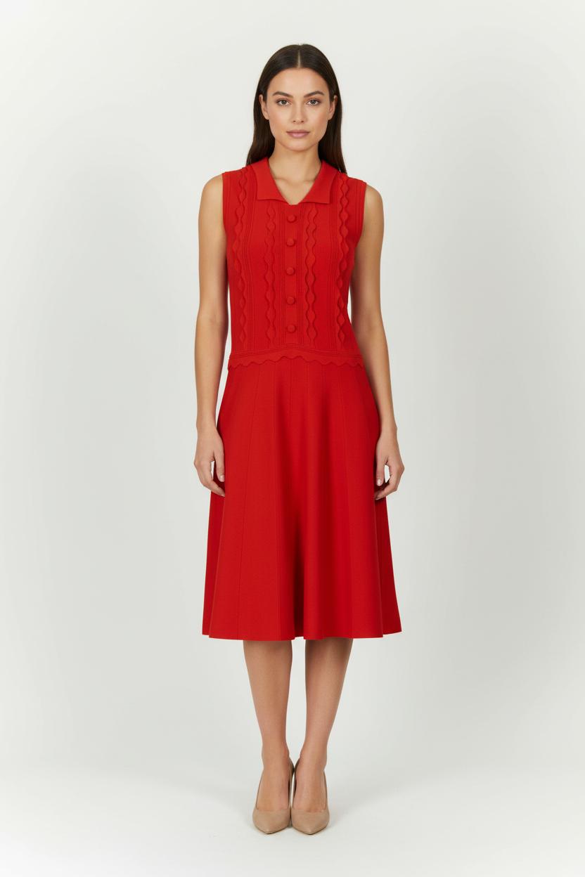 Robe Sans Manches Rouge - Taille L/40 de la marque Claudie Pierlot | PARAD99077 - Vendu par Paradigme - Image 1