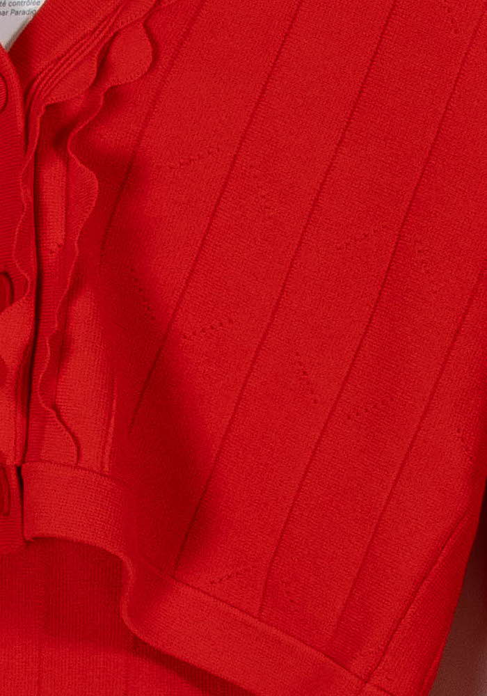 Cardigan Rouge - Taille L/40 de la marque Claudie Pierlot | PARAD99083 - Vendu par Paradigme - Image 3