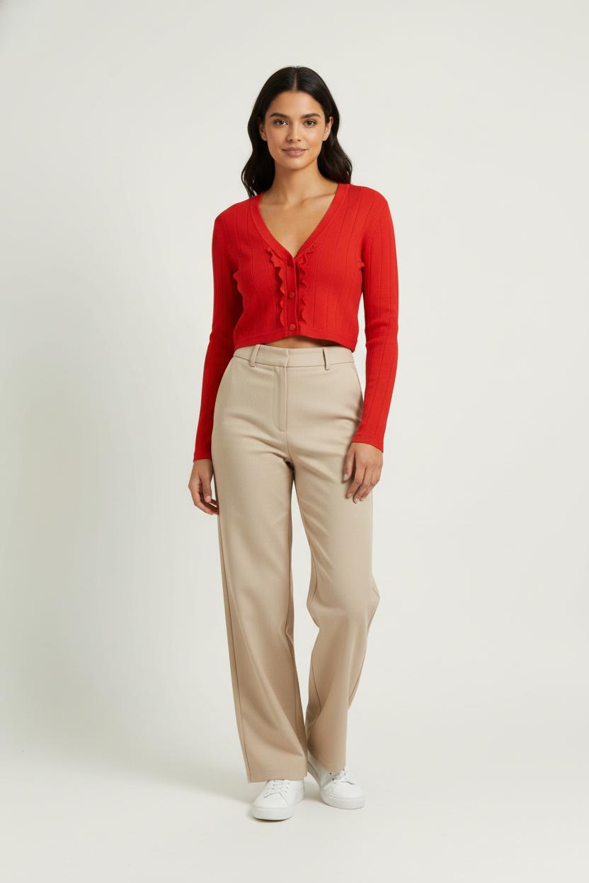 Cardigan Rouge - Taille L/40 de la marque Claudie Pierlot | PARAD99083 - Vendu par Paradigme - Image 1