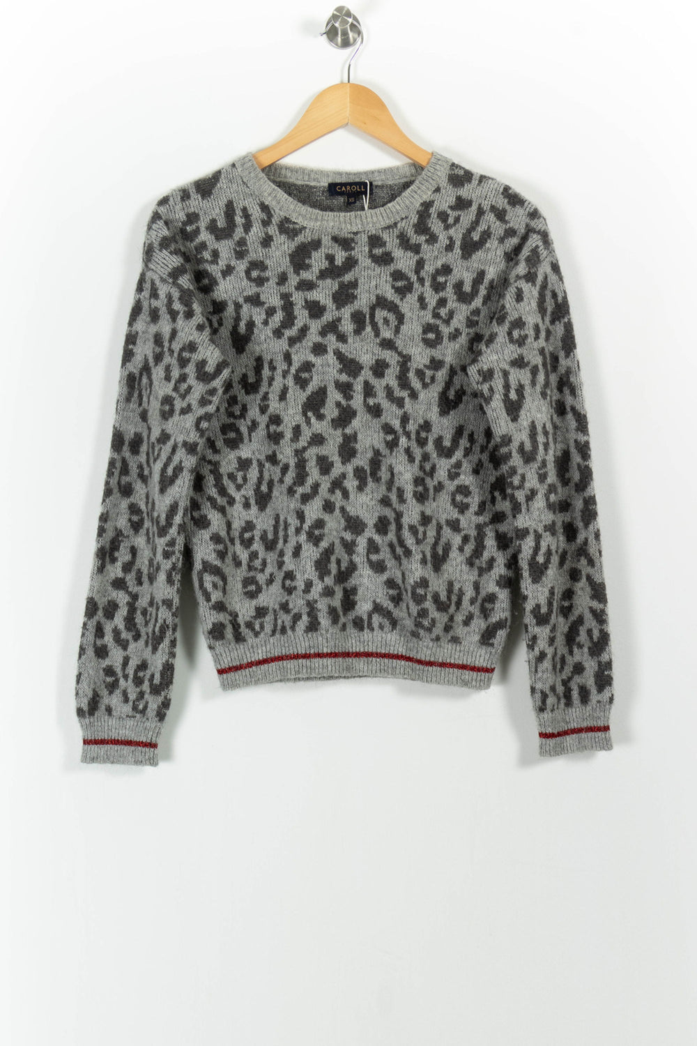 Pull Gris et Noir - Taille XS/34 de la marque Caroll | PARAD99090 - Vendu par Paradigme - Image 2