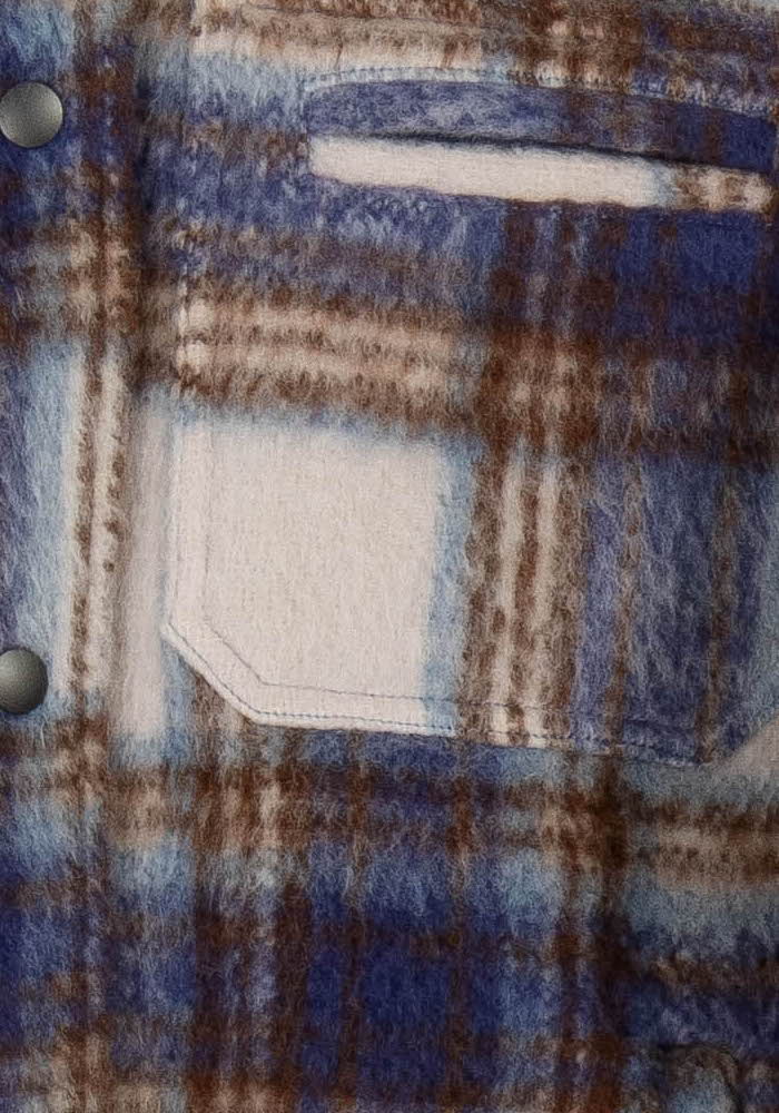 Veste À Carreaux Bleue et Marron - Taille S/36 de la marque Suncoo | PARAD99096 - Vendu par Paradigme - Image 3