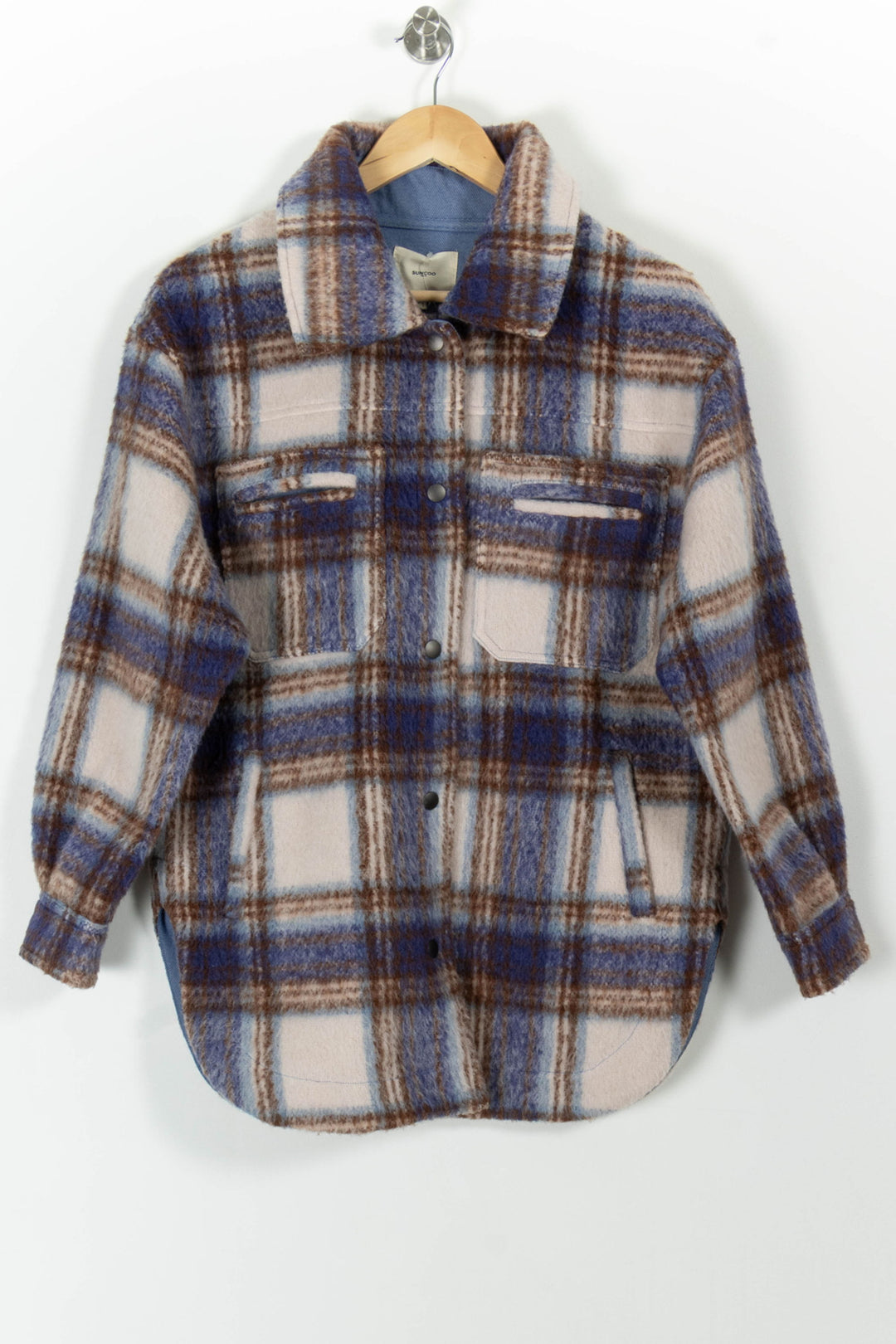 Veste À Carreaux Bleue et Marron - Taille S/36 de la marque Suncoo | PARAD99096 - Vendu par Paradigme - Image 2