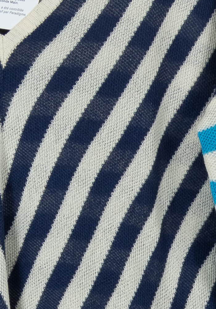Pull Bleu et Blanc - Taille XS/34 de la marque La Fée Maraboutée | PARAD99098 - Vendu par Paradigme - Image 3