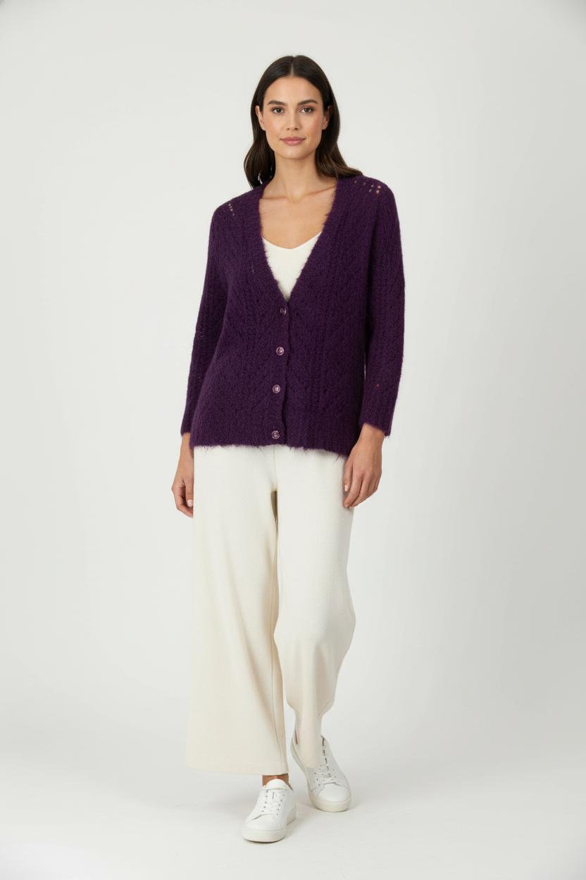 Cardigan Violet - Taille XS/34 de la marque Louizon | PARAD99100 - Vendu par Paradigme - Image 1