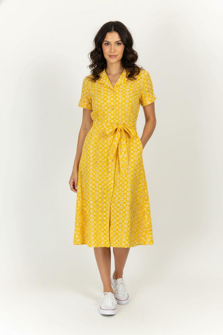 Robe Midi Jaune et Blanche - Taille M/38 de la marque Weill | PARAD99104 - Vendu par Paradigme - Image 1