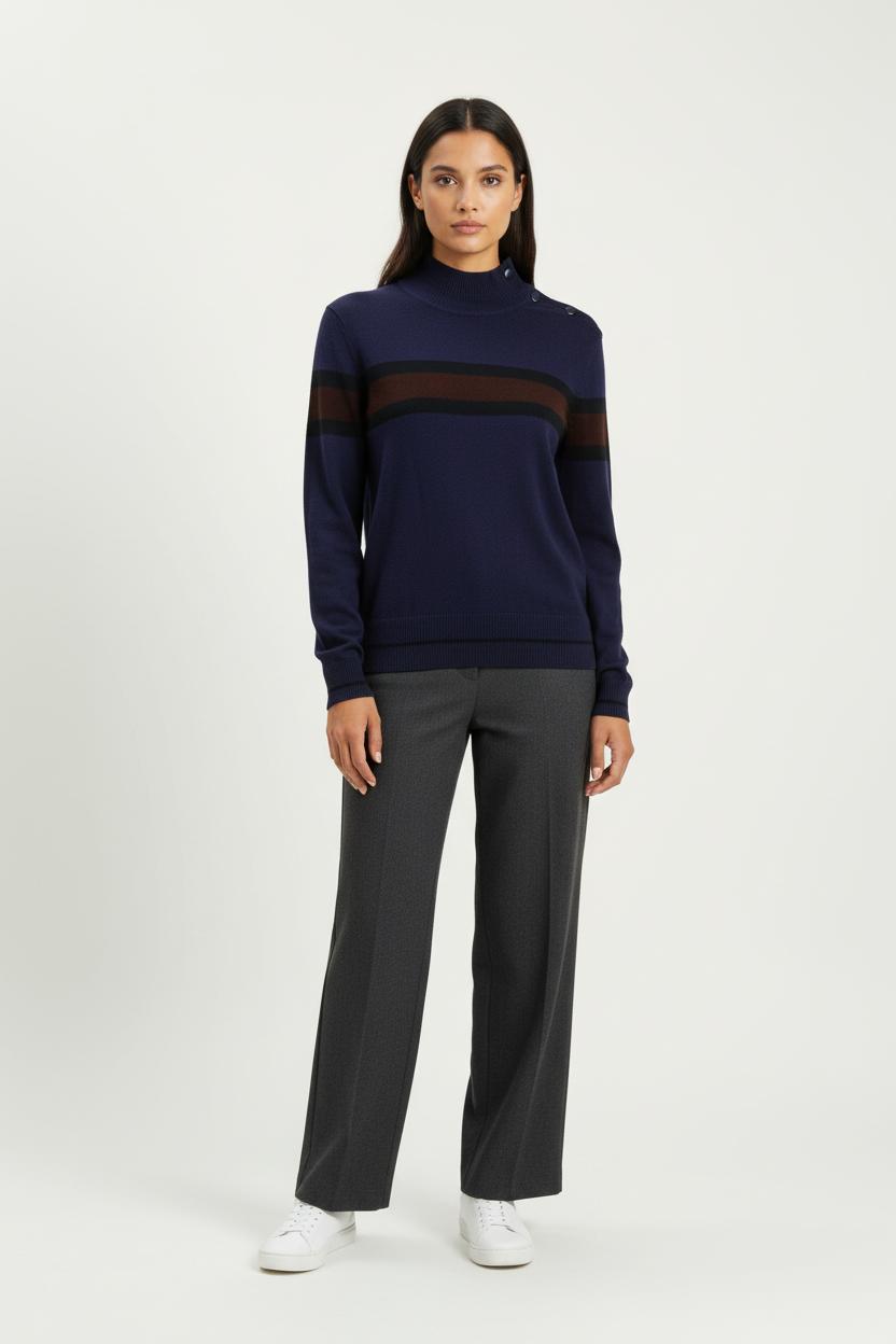 Pull Violet et Noir - Taille S/36 de la marque IKKS | PARAD99118 - Vendu par Paradigme - Image 1