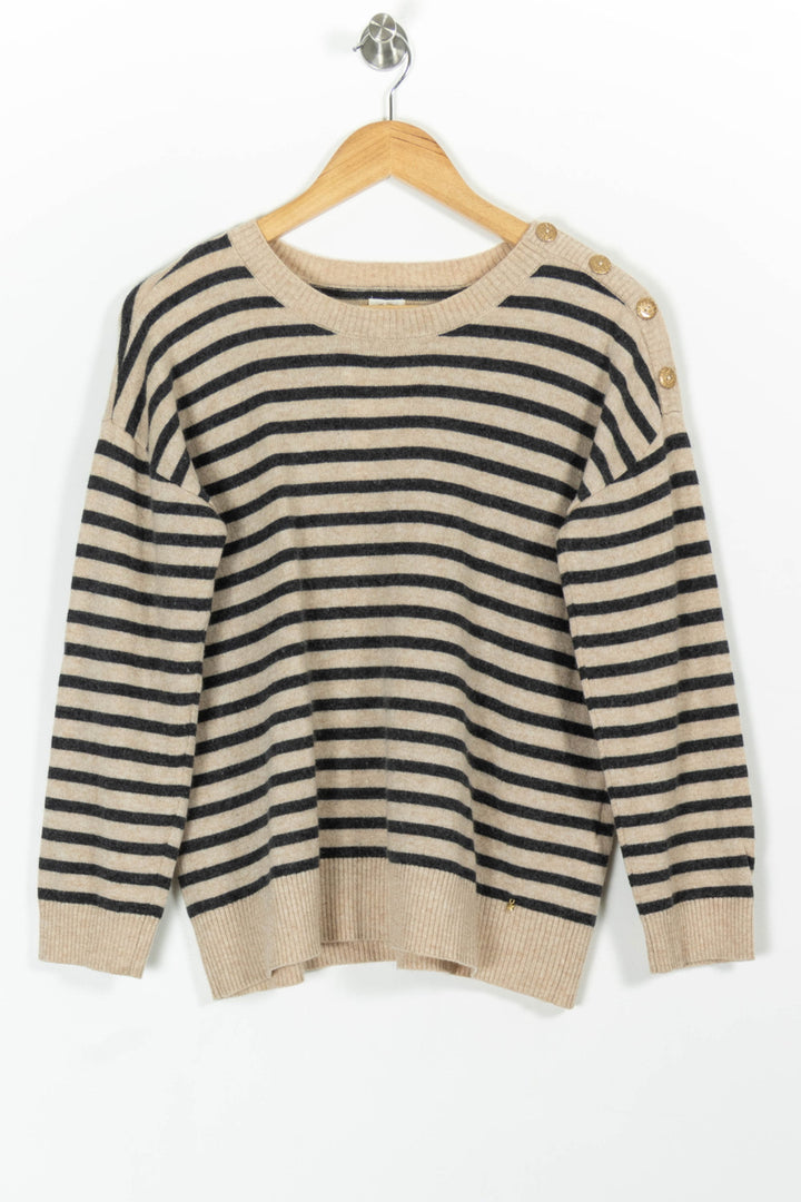 Pull Rayé Beige et Noir - Taille S/36 de la marque Des petits hauts | PARAD99129 - Vendu par Paradigme - Image 2