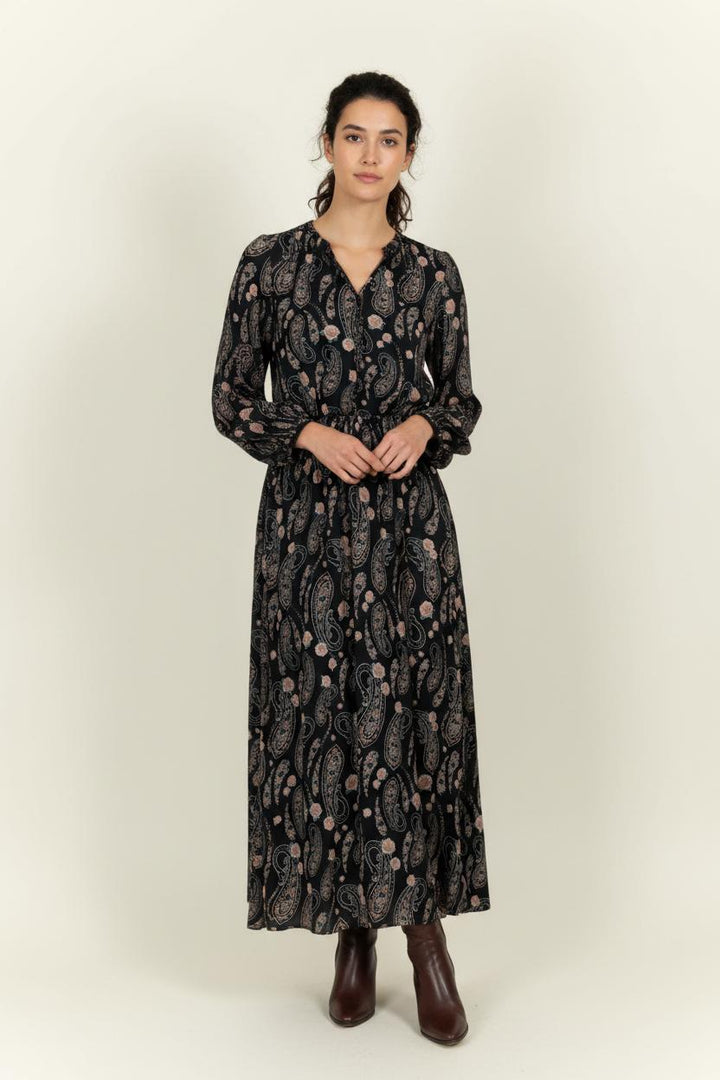 Robe Longue Noire et Rose - Taille L/40 de la marque The Kooples | PARAD99133 - Vendu par Paradigme - Image 1