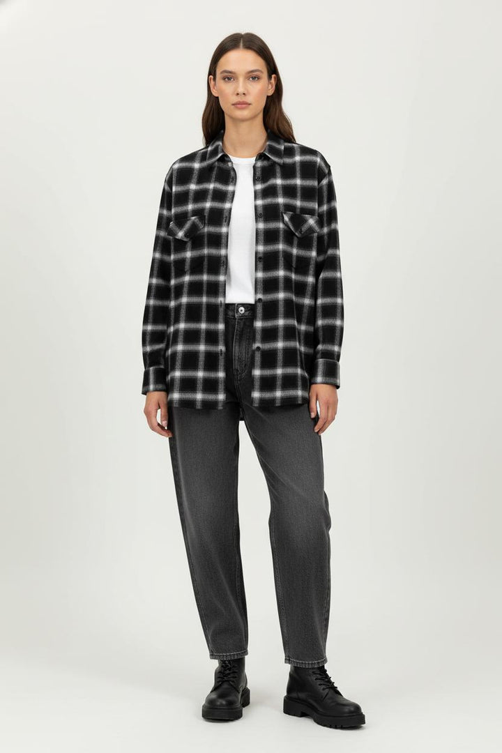 Chemise à Carreaux Noire et Blanche - Taille M/38 de la marque The Kooples | PARAD99136 - Vendu par Paradigme - Image 1