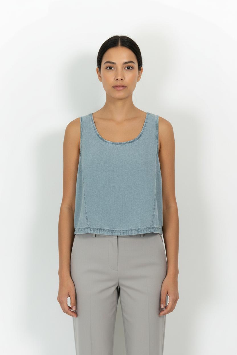 Débardeur Bleu - Taille S/36 de la marque American Vintage | PARAD99140 - Vendu par Paradigme - Image 1
