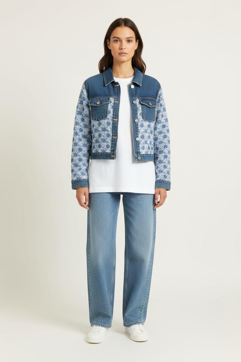Veste en jean Bleu et Bleu clair - Taille L/40 de la marque Maje | PARAD99155 - Vendu par Paradigme - Image 1
