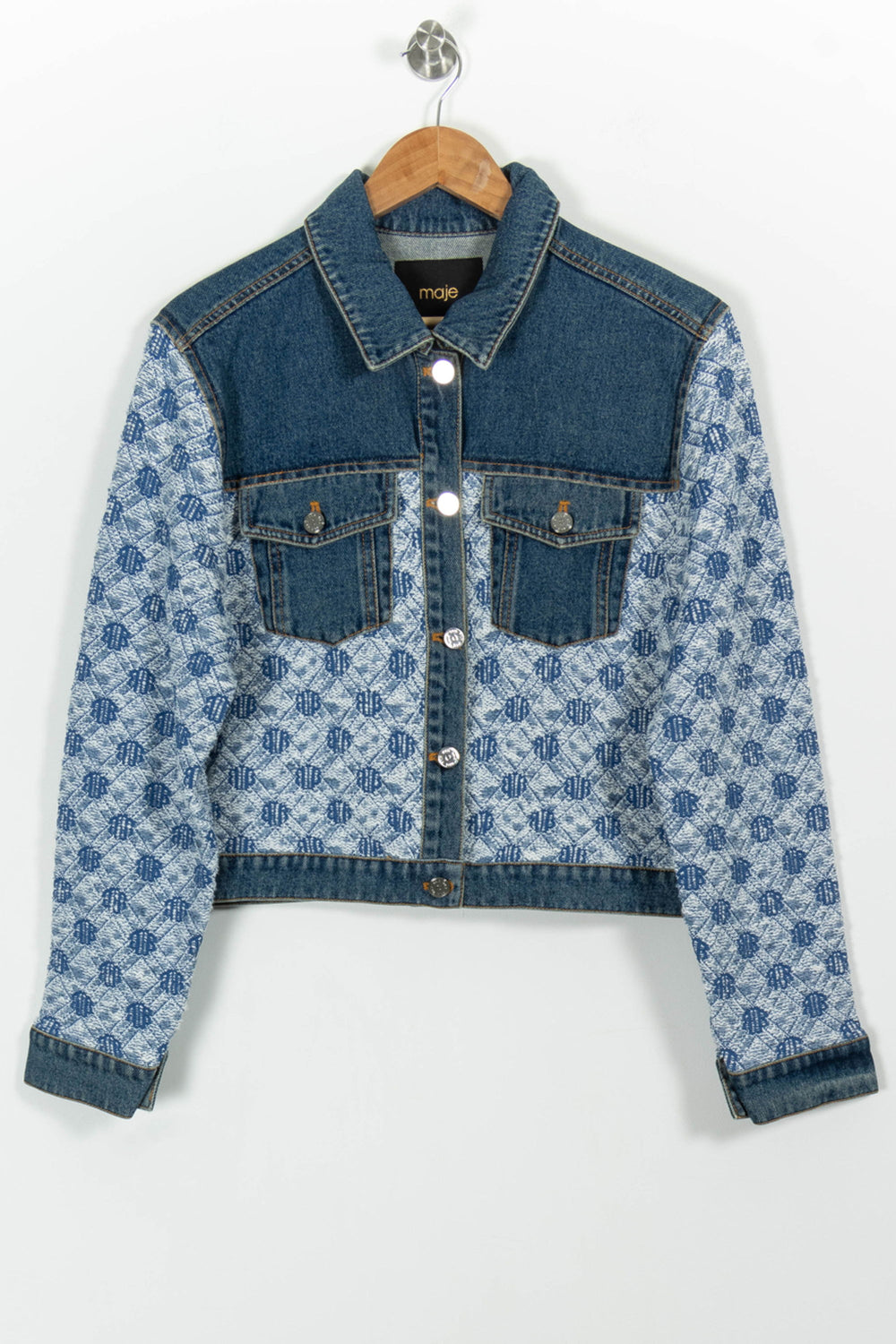 Veste en jean Bleu et Bleu clair - Taille L/40 de la marque Maje | PARAD99155 - Vendu par Paradigme - Image 2