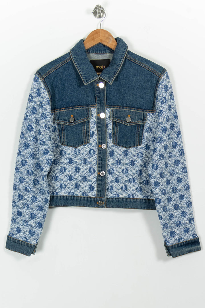 Veste en jean Bleu et Bleu clair - Taille L/40 de la marque Maje | PARAD99155 - Vendu par Paradigme - Image 2