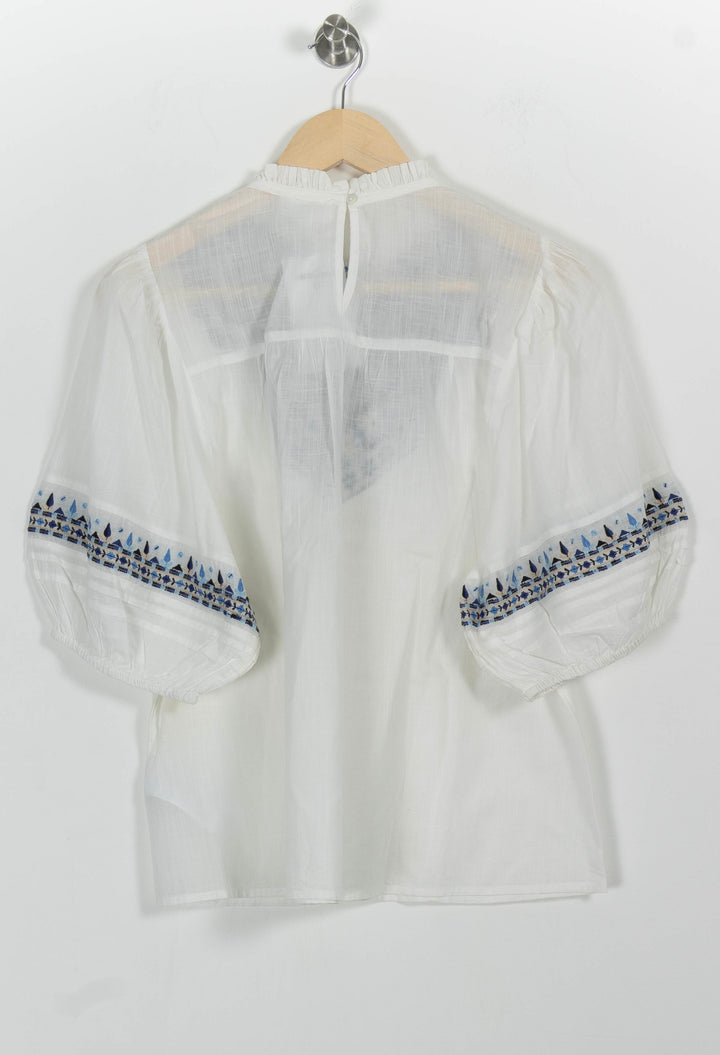 Blouse Blanche et Bleue - Taille L/40 de la marque Maison 123 | PARAD99156 - Vendu par Paradigme - Image 4