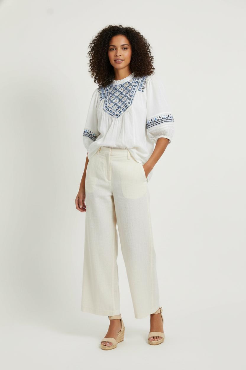 Blouse Blanche et Bleue - Taille L/40 de la marque Maison 123 | PARAD99156 - Vendu par Paradigme - Image 1