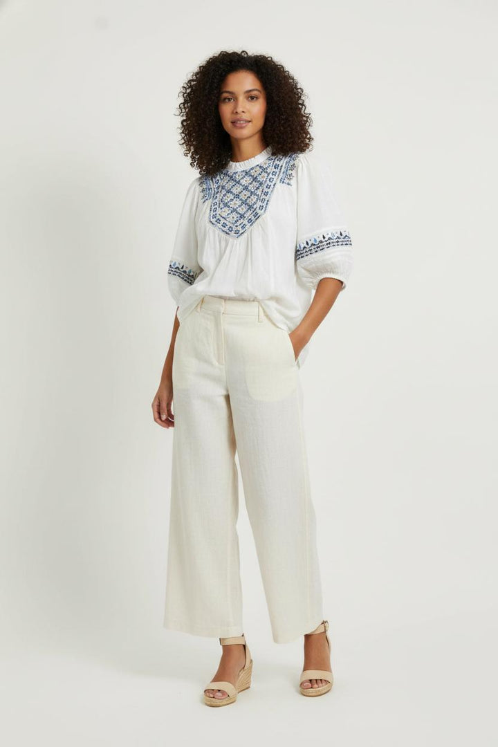 Blouse Blanche et Bleue - Taille L/40 de la marque Maison 123 | PARAD99156 - Vendu par Paradigme - Image 1