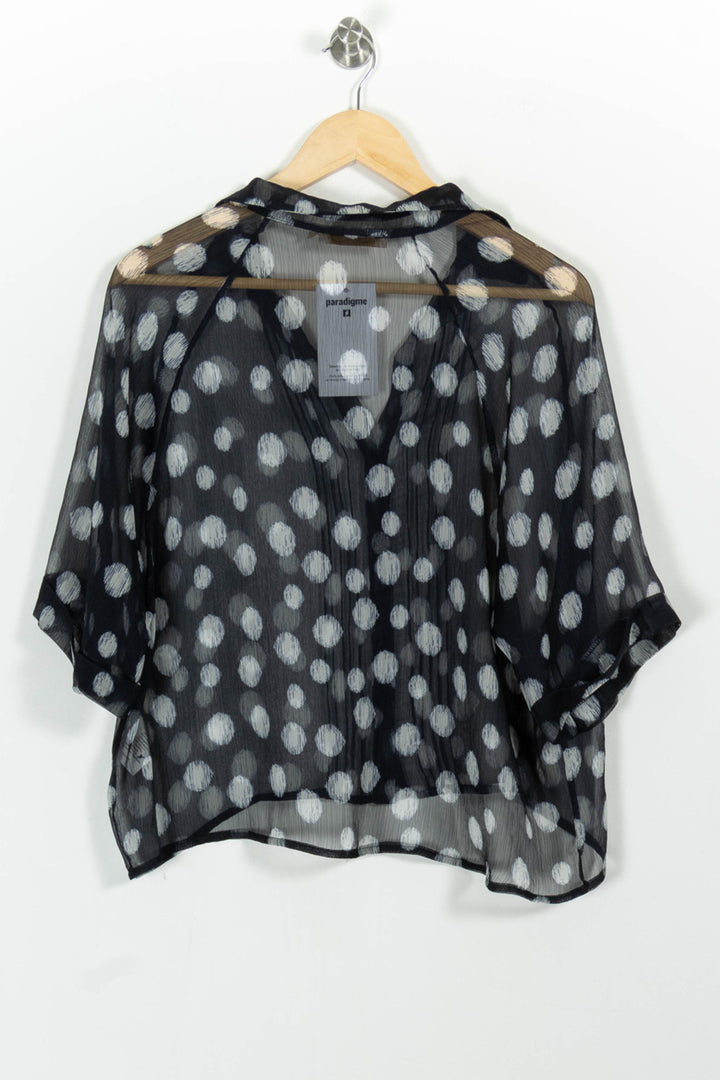Chemisier Noir et Blanc - Taille S/36 de la marque La Fée Maraboutée | PARAD99167 - Vendu par Paradigme - Image 4