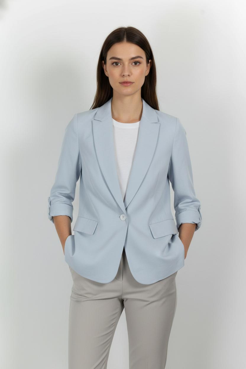 Blazer Bleu Clair - Taille S/36 de la marque Caroll | PARAD99170 - Vendu par Paradigme - Image 1