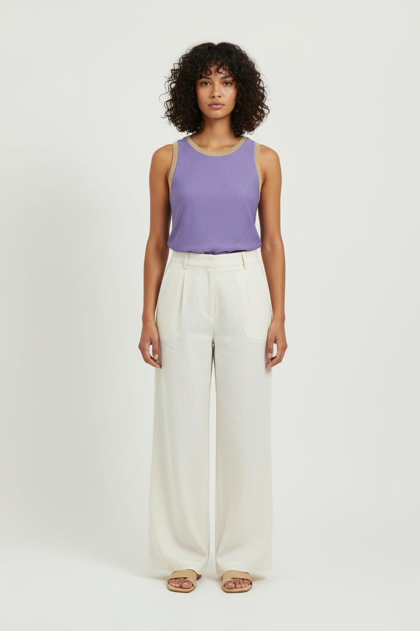 Débardeur Violet et Beige - Taille L/40 de la marque Imprevu | PARAD99191 - Vendu par Paradigme - Image 1