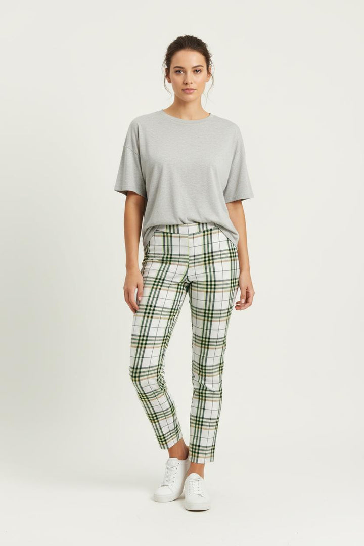 Pantalon à Carreaux Blanc et Vert - Taille M/38 de la marque Imprevu | PARAD99198 - Vendu par Paradigme - Image 1