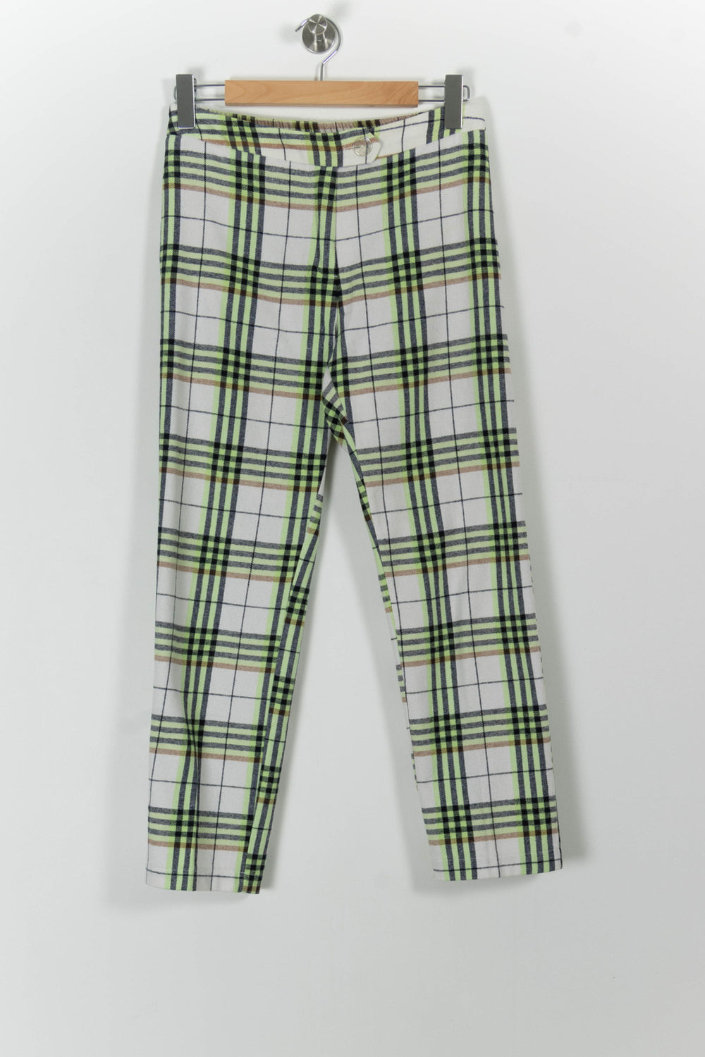 Pantalon à Carreaux Blanc et Vert - Taille M/38 de la marque Imprevu | PARAD99198 - Vendu par Paradigme - Image 2