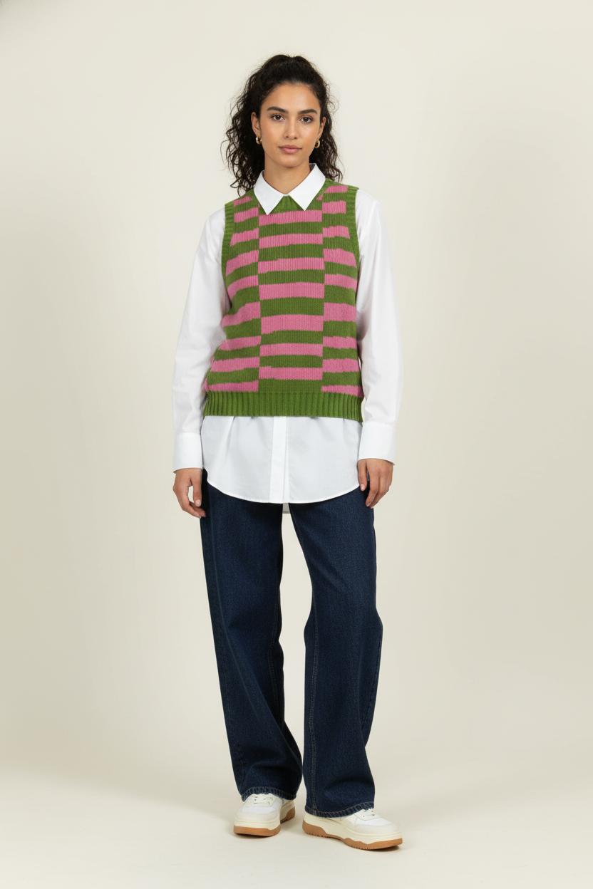 Débardeur Vert et Rose - Taille S/36 de la marque Thinking Mu | PARAD99207 - Vendu par Paradigme - Image 1