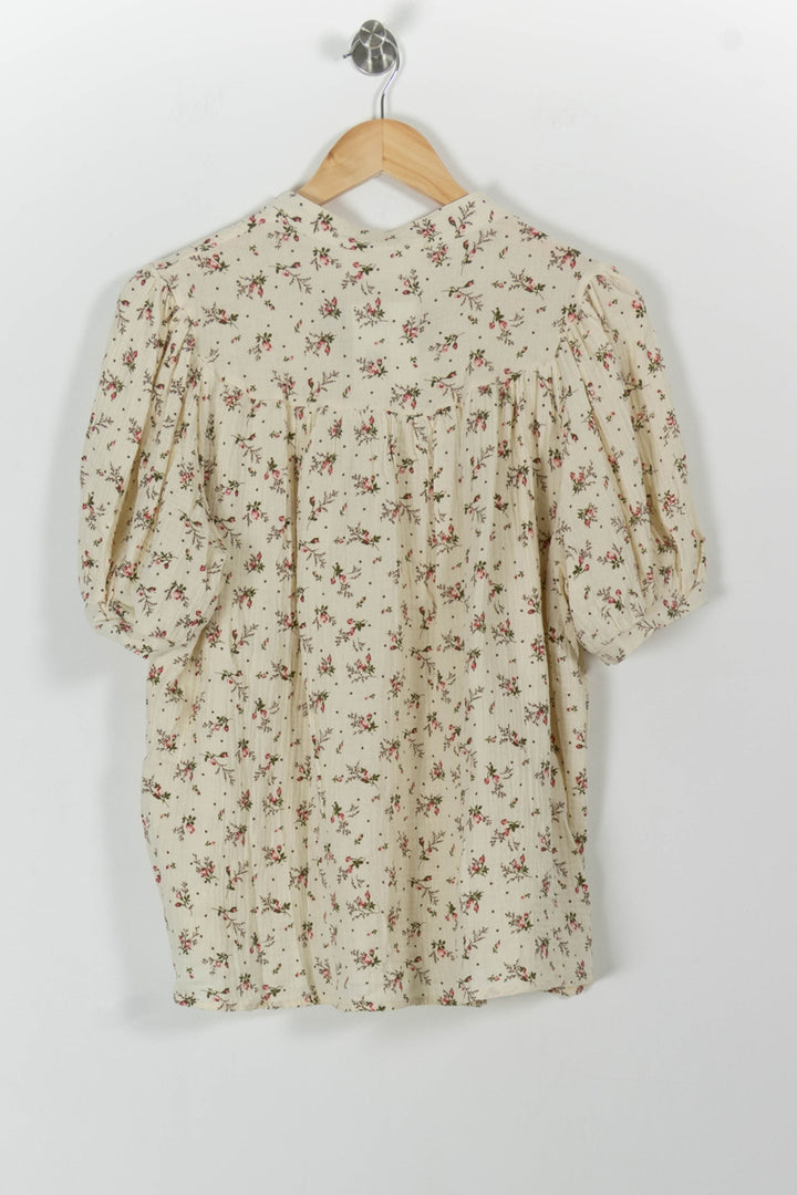 Blouse Beige à Fleurs - Taille S/36 de la marque ba&sh | PARAD99211 - Vendu par Paradigme - Image 4