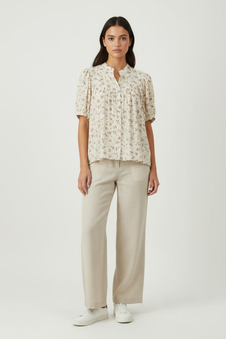 Blouse Beige à Fleurs - Taille S/36 de la marque ba&sh | PARAD99211 - Vendu par Paradigme - Image 1