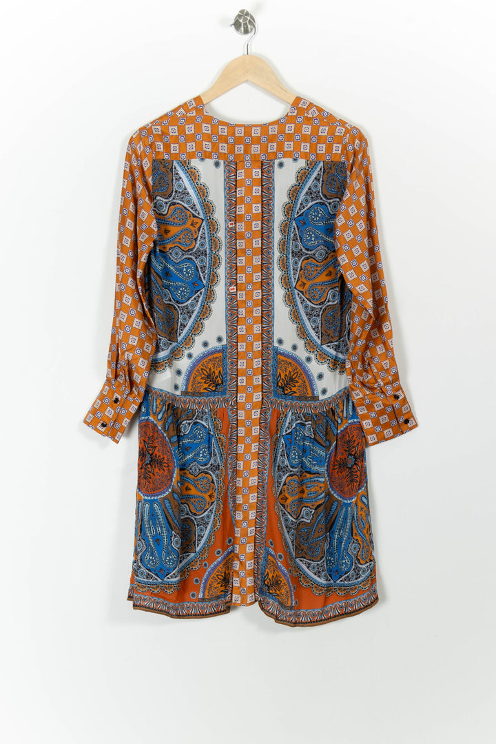 Robe Midi Orange et Bleue - Taille S/36 de la marque Sandro | PARAD99214 - Vendu par Paradigme - Image 4