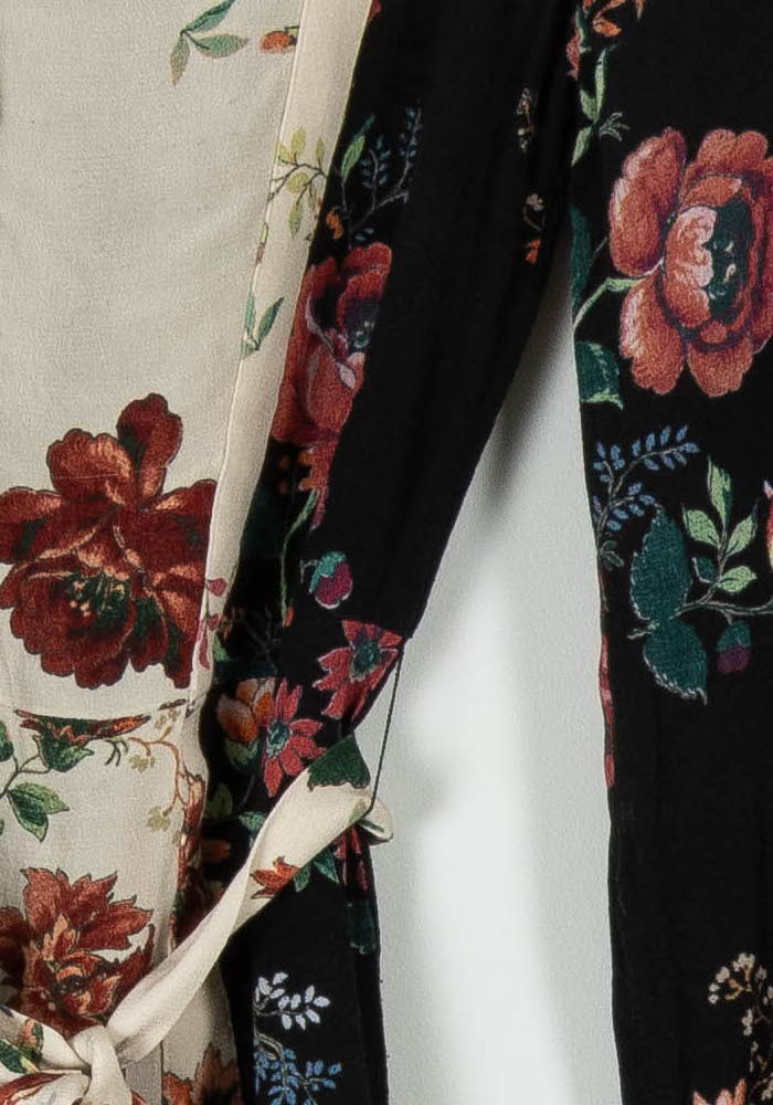 Robe Chemise Noire et Écrue Fleurie - Taille S/36 de la marque Maje | PARAD99217 - Vendu par Paradigme - Image 3