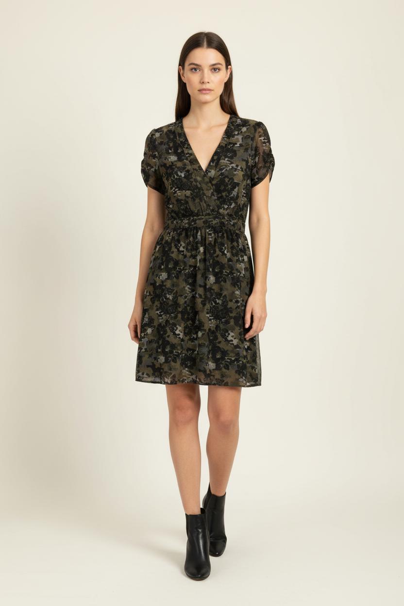 Robe Courte Verte et Noire - Taille S/36 de la marque IKKS | PARAD99224 - Vendu par Paradigme - Image 1