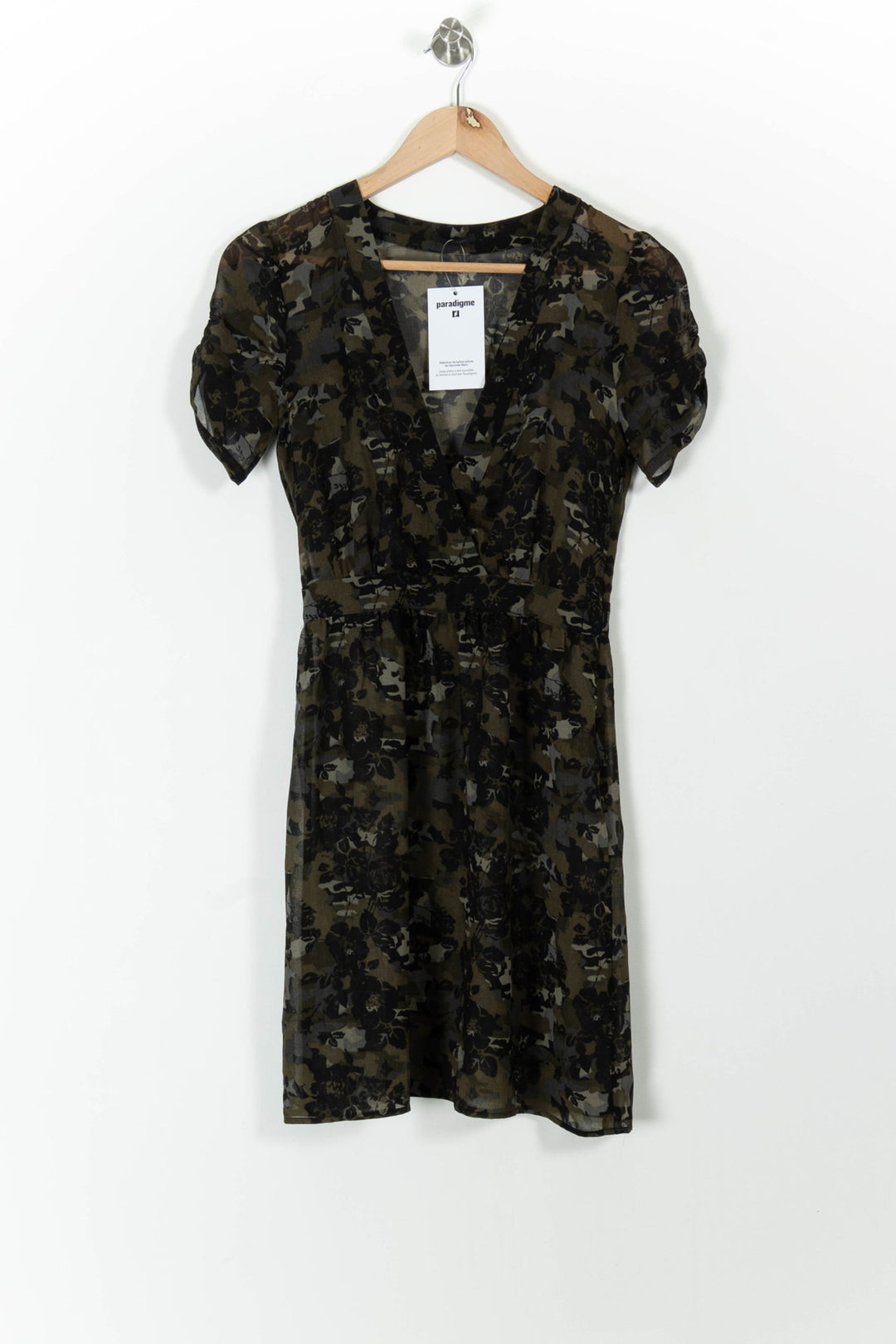 Robe Courte Verte et Noire - Taille S/36 de la marque IKKS | PARAD99224 - Vendu par Paradigme - Image 2